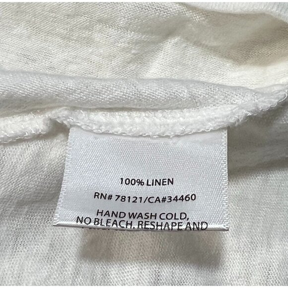 Eileen Fisher Sz S Off White Ivory 100% Linen Slub Knit Asymmetrical Tank Top - Picture 4 of 5